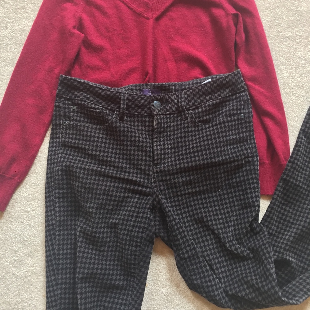 NYDJ Houndstooth Grey Corduroy Pants Wear to Work